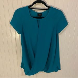 Mossimo, Short Sleeve Key-Hole Blouse, Teal